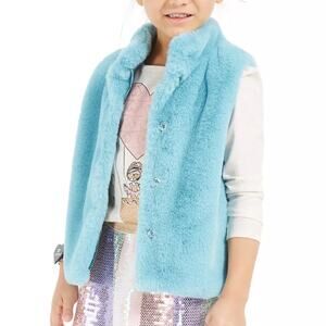 NWT EPIC THREADS | Turquoise Super Soft Faux Fur Mock Neck‎ Vest | Kid's Large